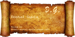 Dostal Gyula névjegykártya